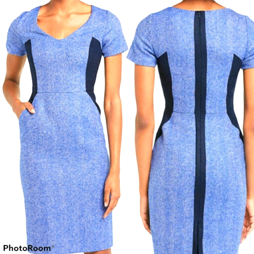 Boden Blue and Black Midi Dress